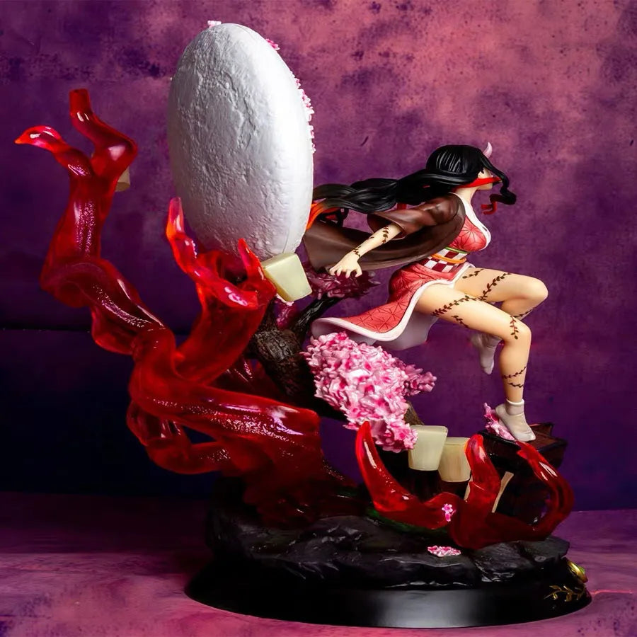 14Cm Demon Slayer Anime Figures Battle Kamado Nezuko GK Statue Dolls Collect Model Toys Christmas Gift