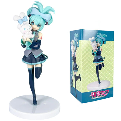20CM Anime Hatsune Miku X Cinnamoroll Figure Anime Peripheral Collectible Models Decorative Decorations Children Kawaii Gift