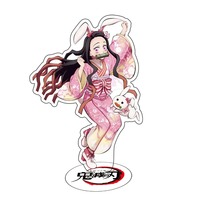 Anime Demon Slayer Sleeping Series Stand Cartoon Cute Character Kamado Nezuko Tanjirou Acrylic Double Side Bracket Model Gifts