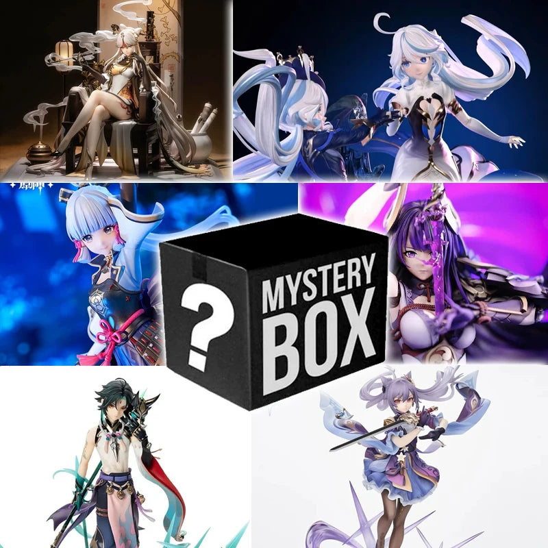 Genshin Impact Blind Box Mystery Box Handmade Anime Figures Paimon Aether Ganyu Walnut Action Figures Large Model Gift