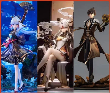 Genshin Impact Blind Box Mystery Box Handmade Anime Figures Paimon Aether Ganyu Walnut Action Figures Large Model Gift