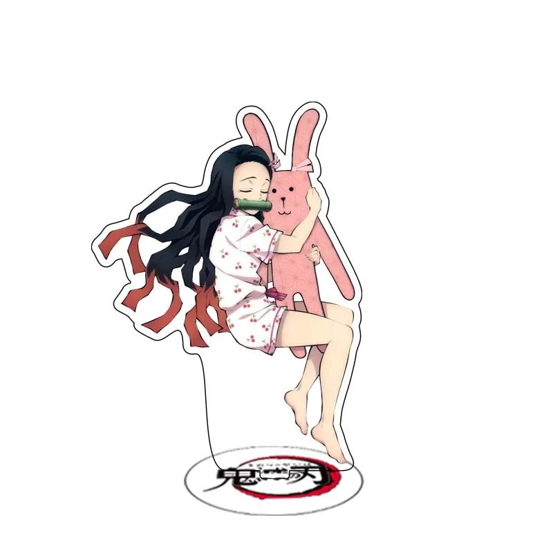 Anime Demon Slayer Sleeping Series Stand Cartoon Cute Character Kamado Nezuko Tanjirou Acrylic Double Side Bracket Model Gifts