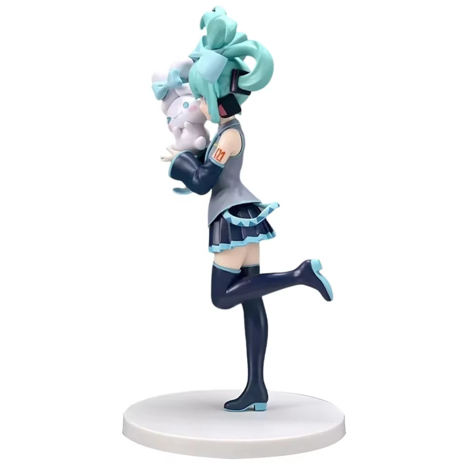 20CM Anime Hatsune Miku X Cinnamoroll Figure Anime Peripheral Collectible Models Decorative Decorations Children Kawaii Gift