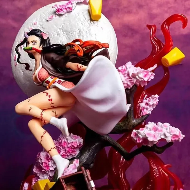 14Cm Demon Slayer Anime Figures Battle Kamado Nezuko GK Statue Dolls Collect Model Toys Christmas Gift