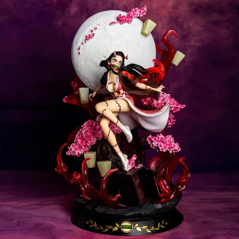 14Cm Demon Slayer Anime Figures Battle Kamado Nezuko GK Statue Dolls Collect Model Toys Christmas Gift