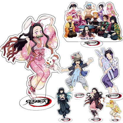Anime Demon Slayer Sleeping Series Stand Cartoon Cute Character Kamado Nezuko Tanjirou Acrylic Double Side Bracket Model Gifts