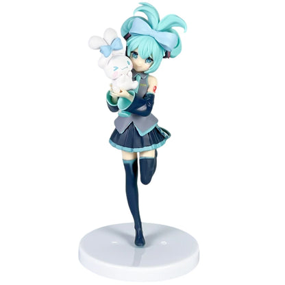 20CM Anime Hatsune Miku X Cinnamoroll Figure Anime Peripheral Collectible Models Decorative Decorations Children Kawaii Gift
