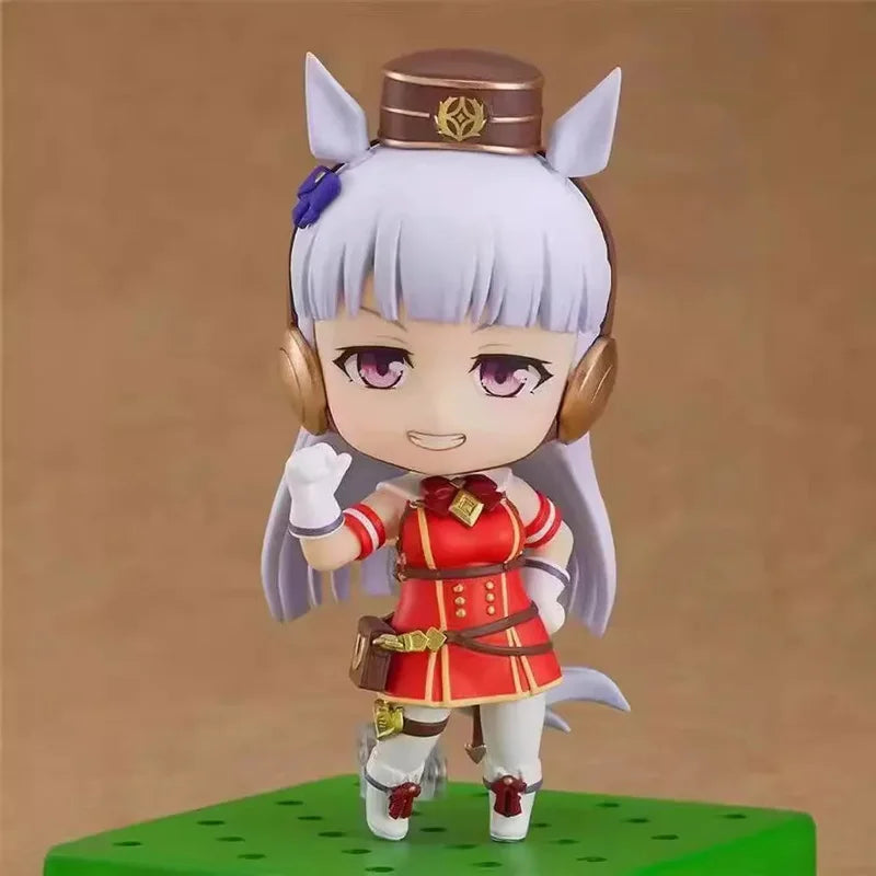 10Cm Umamusume Mini Figure Set, Cute Anime Race Girl Statues W/ Base, Desktop Collectible for Fans - 6Pcs