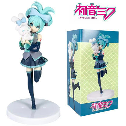 20CM Anime Hatsune Miku X Cinnamoroll Figure Anime Peripheral Collectible Models Decorative Decorations Children Kawaii Gift