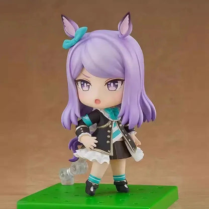 10Cm Umamusume Mini Figure Set, Cute Anime Race Girl Statues W/ Base, Desktop Collectible for Fans - 6Pcs