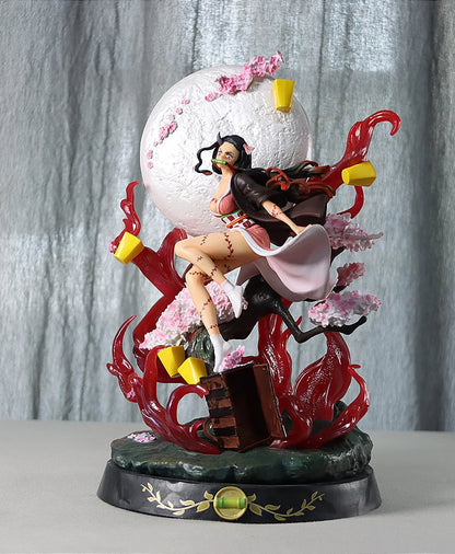14Cm Demon Slayer Anime Figures Battle Kamado Nezuko GK Statue Dolls Collect Model Toys Christmas Gift