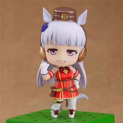 10Cm Umamusume Mini Figure Set, Cute Anime Race Girl Statues W/ Base, Desktop Collectible for Fans - 6Pcs